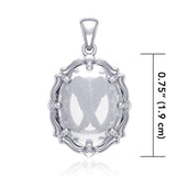Angel Wings Sterling Silver Pendant with Natural Clear Quartz TPD5125 - Jewelry