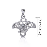 A worthwhile quest ~ Sterling Silver Manta Ray Filigree Pendant Jewelry TPD5137 - Pendants