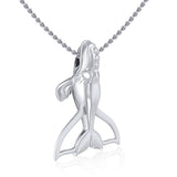 Sterling Silver Northern Right Whale Tail Pendant TPD5153 - Jewelry