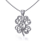GREAT Monogramming Four Leaf Shamrock Clover Silver Pendant TPD5161 - Jewelry