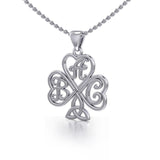 ABC Monogramming Shamrock Clover Silver Pendant TPD5162 - Jewelry