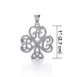 ABC Monogramming Shamrock Clover Silver Pendant TPD5162 - Jewelry