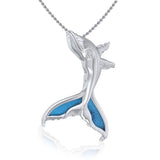 Sterling Silver Humpback Whale Tail Pendant with Enamel TPD5177 - Jewelry