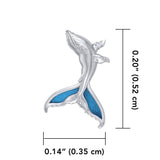 Sterling Silver Humpback Whale Tail Pendant with Enamel TPD5177 - Jewelry