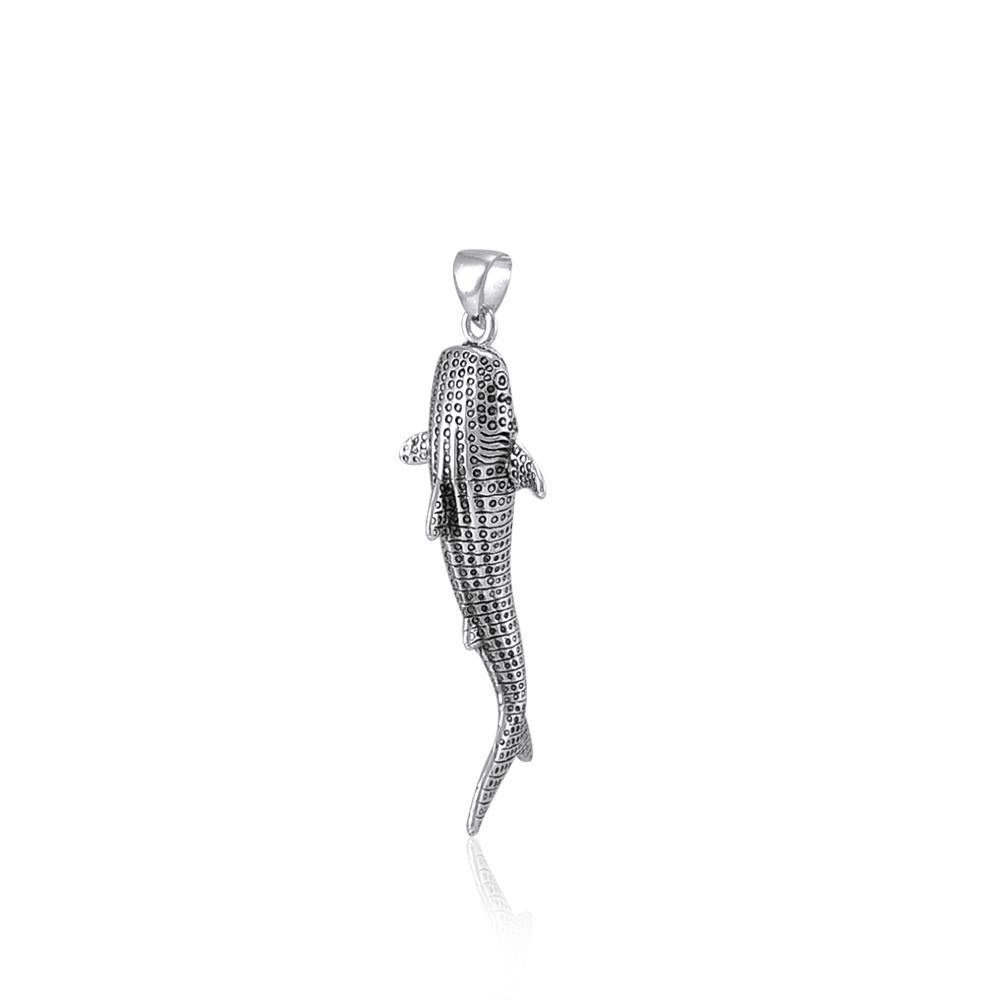 Gentle giants in benign grace ~ Small Whale Shark Silver Pendant TPD5197 - Jewelry