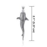 Gentle giants in benign grace ~ Small Whale Shark Silver Pendant TPD5197 - Jewelry