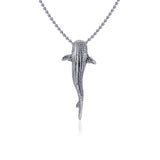 Gentle giants in benign grace ~ Small Whale Shark Silver with Hidden Bail Pendant TPD5198 - Jewelry