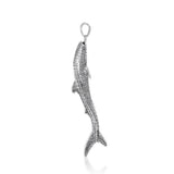 Gentle giants in benign grace ~ Large Whale Shark Silver Pendant TPD5199 - Jewelry