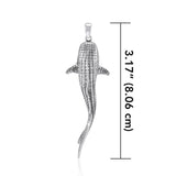 Gentle giants in benign grace ~ Large Whale Shark Silver Pendant TPD5199 - Jewelry