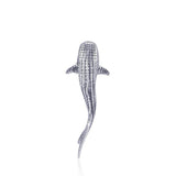 Gentle giants in benign grace ~ Large Whale Shark Silver with Hidden Bail Pendant TPD5200