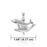 Double Dolphin Silver Pendant TPD5201 - Jewelry
