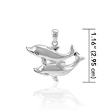 Double Dolphin Silver Pendant TPD5201 - Jewelry