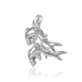 Double Hammerhead Shark Silver Pendant TPD5202