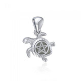Sea Turtle with Star Silver Pendant TPD5205 - Jewelry