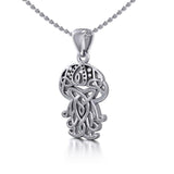 Celtic Inspired Jellyfish Silver Pendant TPD5208 - Jewelry