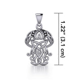 Celtic Inspired Jellyfish Silver Pendant TPD5208 - Jewelry