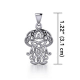 Celtic Inspired Box Jellyfish Silver Pendant TPD5208 - Jewelry