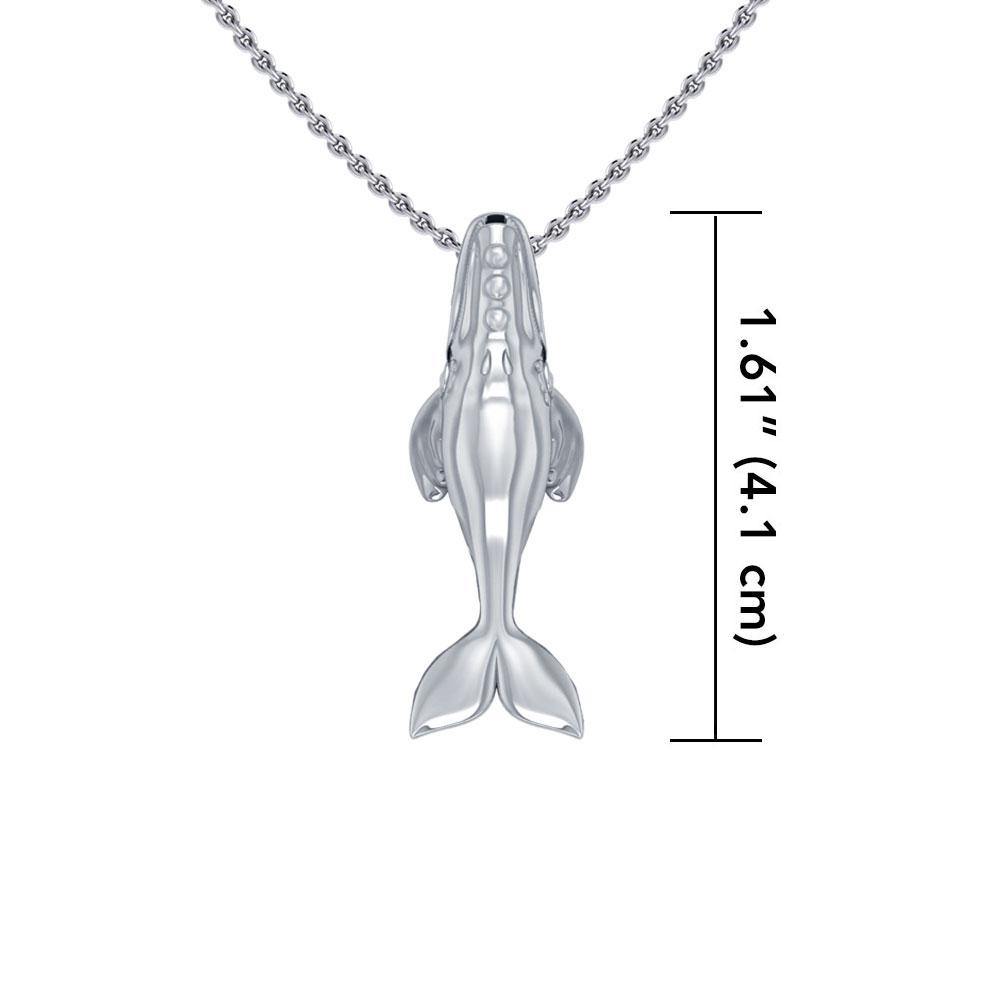 Sterling Silver Northern Right Whale Pendant TPD5215 - Jewelry