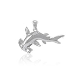 Swimming Hammerhead Shark Silver Pendant TPD5222 - Jewelry