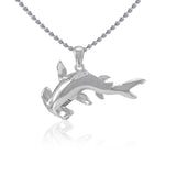 Swimming Hammerhead Shark Silver Pendant TPD5222 - Jewelry