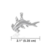Swimming Hammerhead Shark Silver Pendant TPD5222 - Jewelry