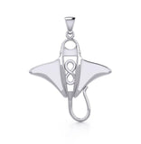 Silver Manta Ray with Infinity Symbol Pendant TPD5230 - Jewelry