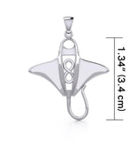 Silver Manta Ray with Infinity Symbol Pendant TPD5230 - Jewelry