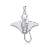 Silver Manta Ray with Wave Pendant TPD5231