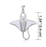 Silver Manta Ray with Wave Pendant TPD5231 - Jewelry