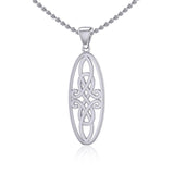 Celtic Woven Design in Oval Shape Silver Pendant TPD5233 - Jewelry