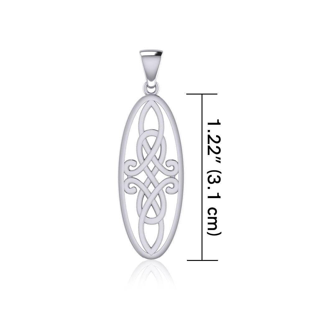 Celtic Woven Design in Oval Shape Silver Pendant TPD5233 - Jewelry