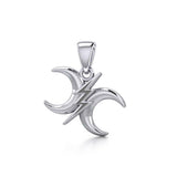 The Diagonal Power Moon Sterling Silver Pendant TPD5260 - Jewelry