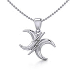 The Diagonal Power Moon Sterling Silver Pendant TPD5260 - Jewelry