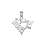 Geometric Wolf Silver Pendant TPD5270 - Jewelry