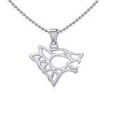 Geometric Wolf Silver Pendant TPD5270 - Jewelry