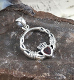 Silver Claddagh Silver Pendant with Gemstone TPD5294 - Jewelry