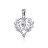 Thistle Silver Pendant with Gemstone TPD5295 - Jewelry