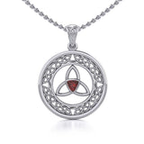 Celtic Trinity Knot Pendant with Gemstone TPD5296 - Jewelry