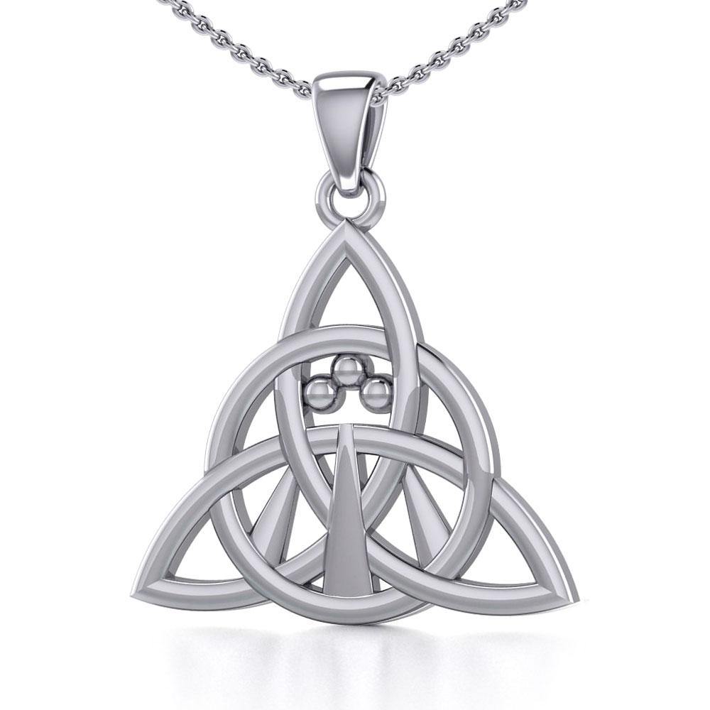 Triquetra with Awen The Three Rays of Light Silver Pendant TPD5306 - Jewelry