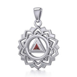 Crown Chakra with Recovery Gemstone Symbols Silver Pendant TPD5307 - Jewelry