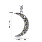 Sterling Silver Crescent Moon Pendant with Marcasite TPD5315 - Jewelry