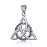 Sterling Silver Celtic Triquetra Pendant with Marcasite TPD5316 - Jewelry