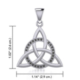 Sterling Silver Celtic Triquetra Pendant with Marcasite TPD5316 - Jewelry