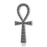 Sterling Silver Ankh Pendant with Marcasite TPD5317 - Jewelry