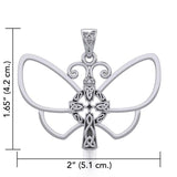 Sterling Silver Butterfly with Celtic Cross Pendant TPD5319 - Jewelry