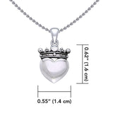 Cari Buziak Heart with Crown Silver Pendant TPD5324 - Jewelry