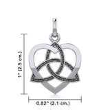 Marcasite Trinity in Heart Silver Pendant TPD5344 - Jewelry