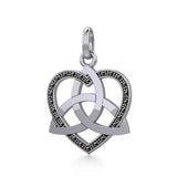 Trinity in Marcasite Heart Silver Pendant TPD5345 - Jewelry