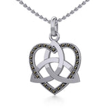 Trinity in Marcasite Heart Silver Pendant TPD5345 - Jewelry