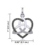 Trinity in Marcasite Heart Silver Pendant TPD5345 - Jewelry